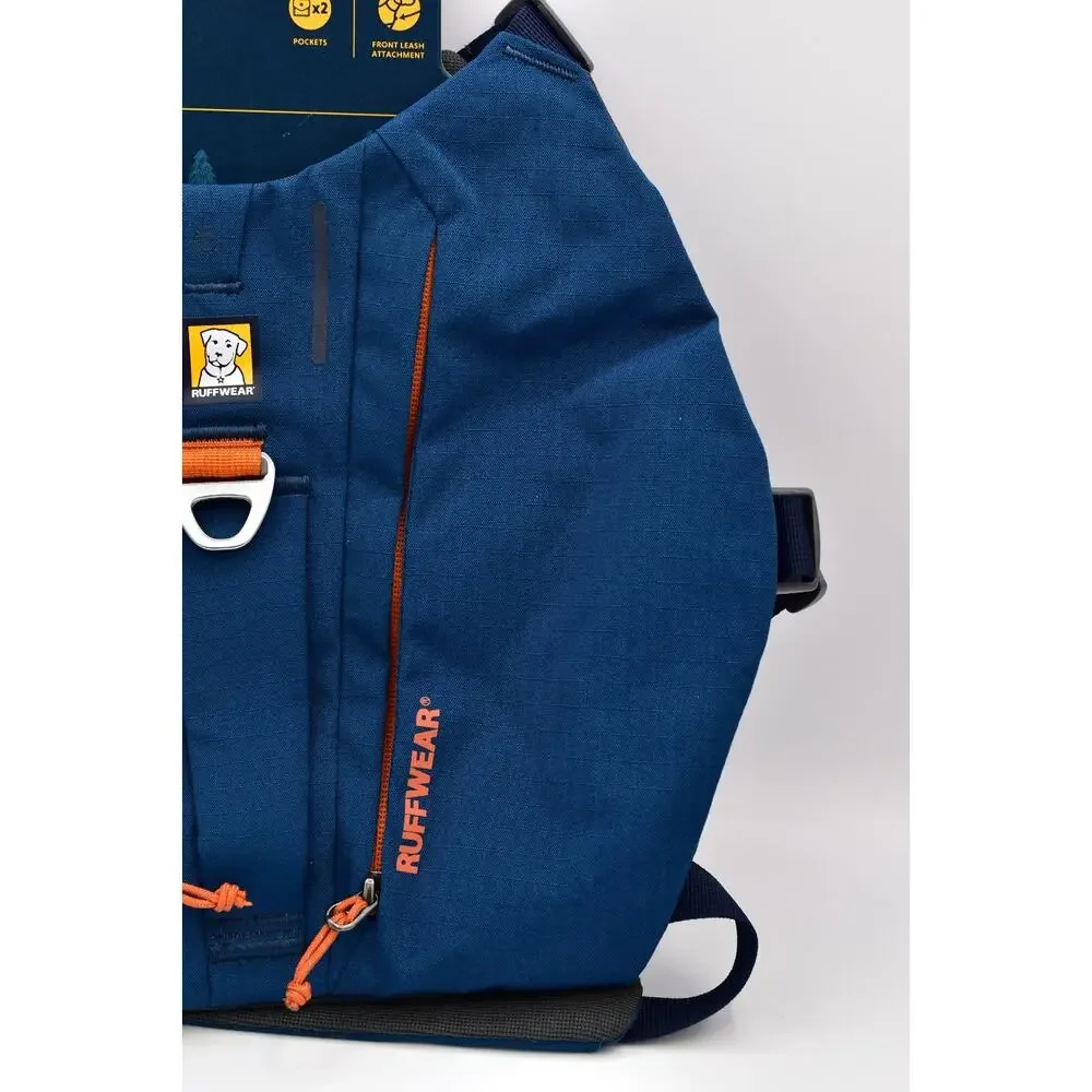 Ruffwear Switchback Dog Back Pack Harness Pockets Reflective Blue Moon S NWT